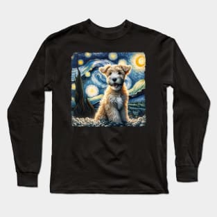 Starry Soft Coated Wheaten Terrier Portrait - Dog Portrait Long Sleeve T-Shirt